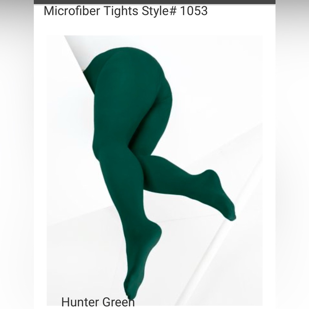 We Love Colors Microfiber Tights - Style# 1053. Hunter Green Size S/M